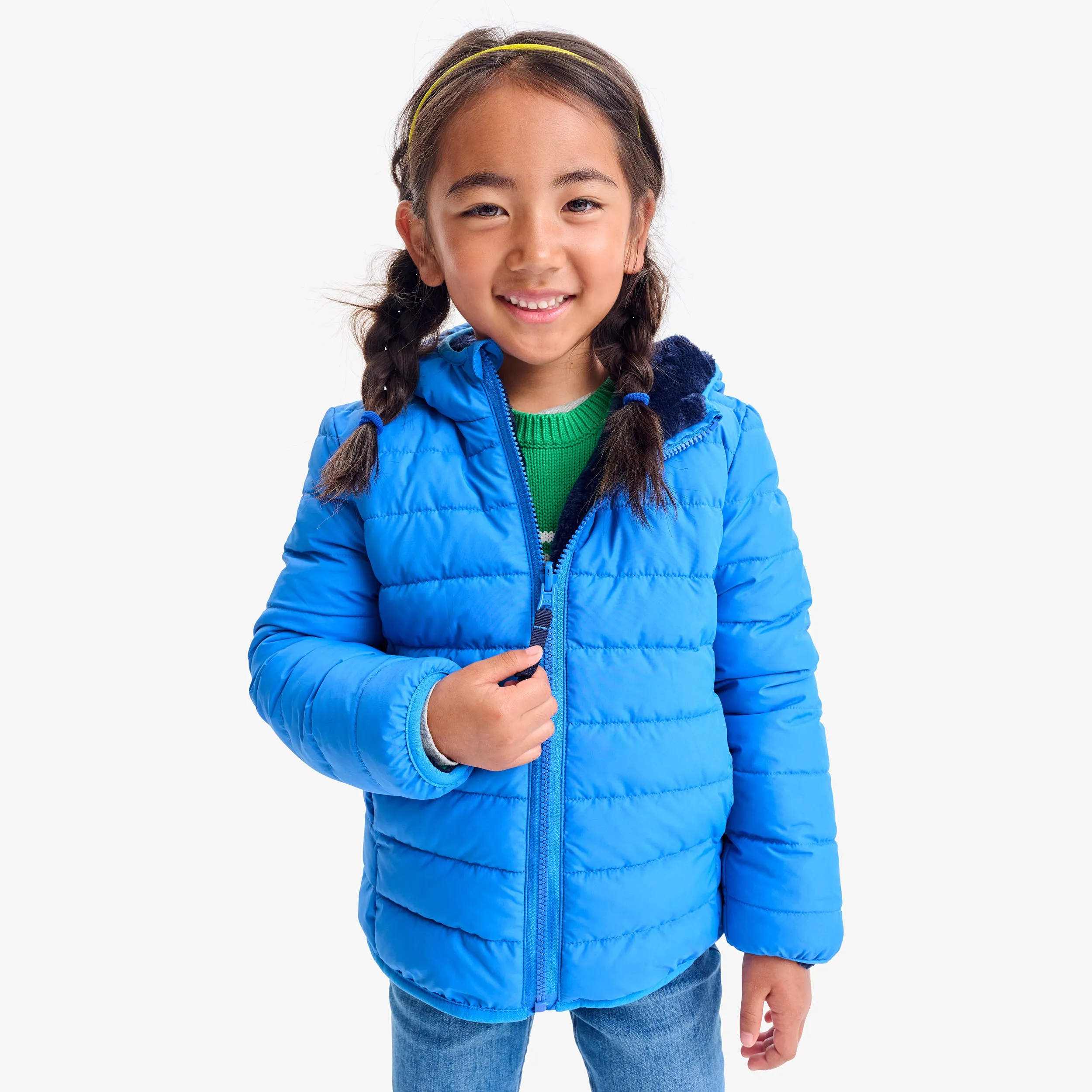 Kids reversible fleece puffer jacket