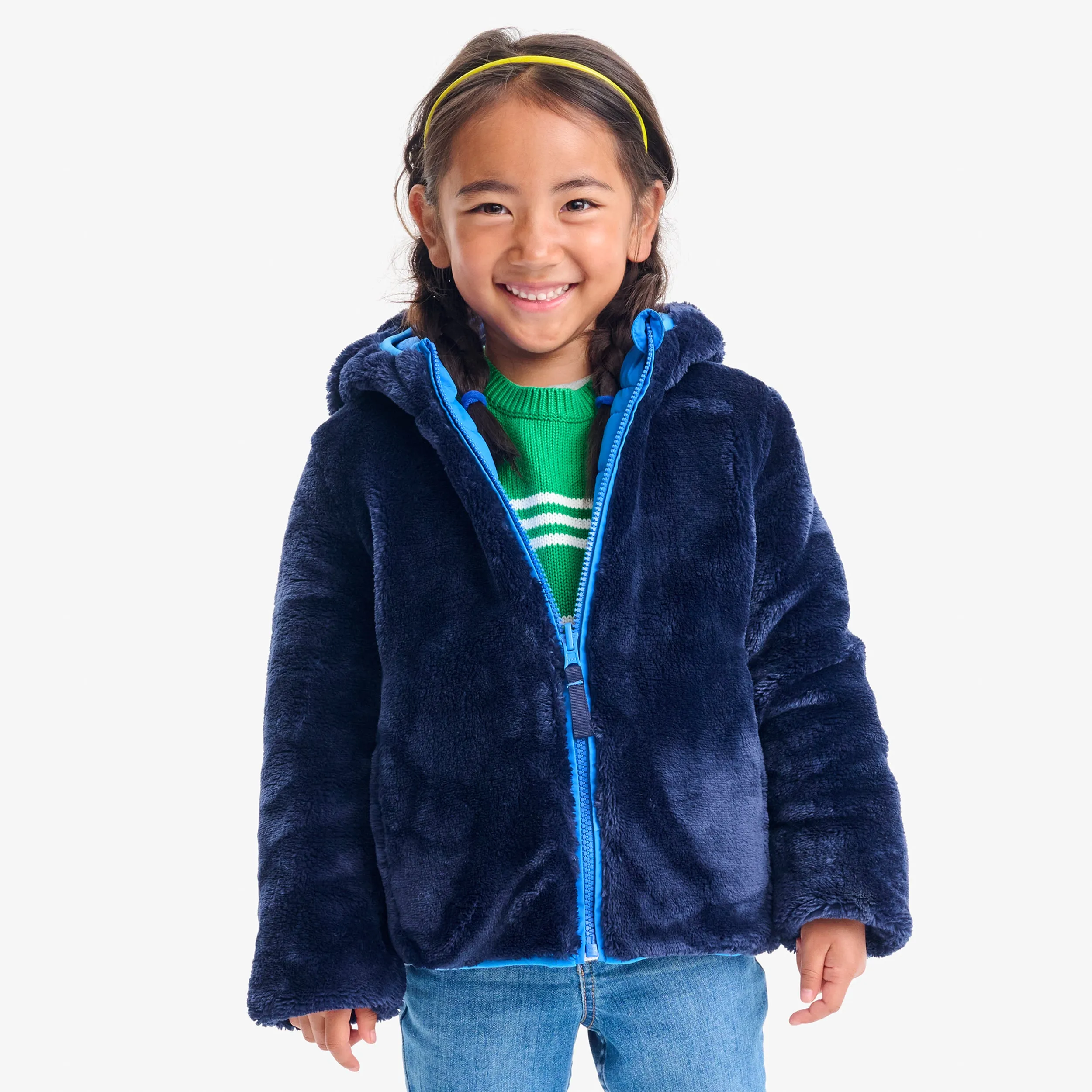 Kids reversible fleece puffer jacket