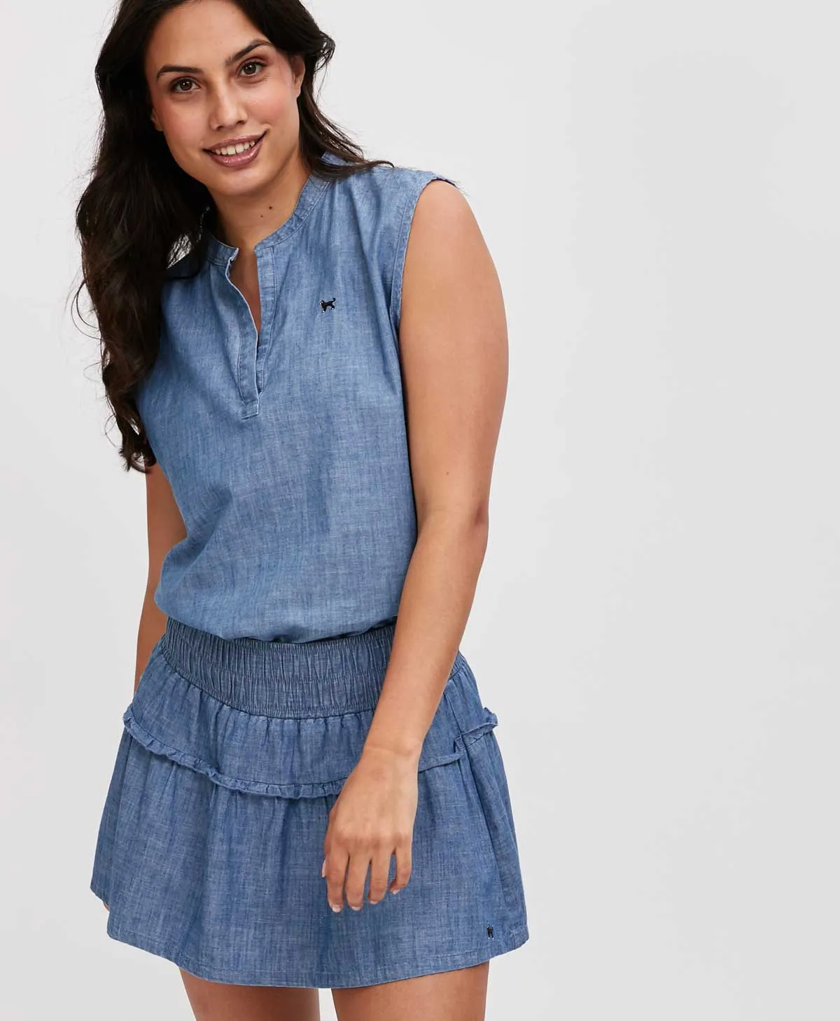 Ladies Chambray Skater Skirt