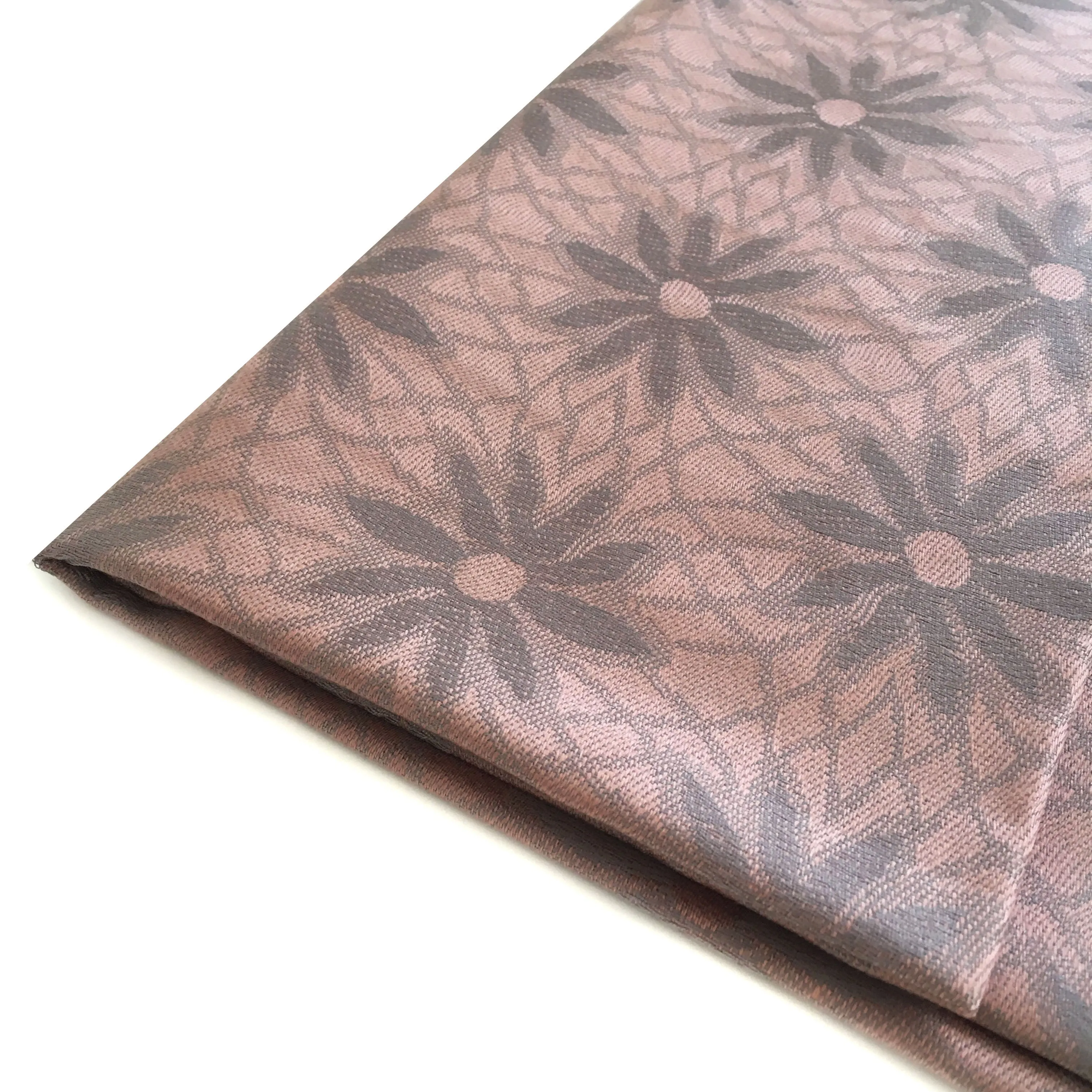 LARGE ROSE GOLD FLORAL DAISY PRINT GEOMETRIC REVERSIBLE PASHMINA SHAWL SCARF