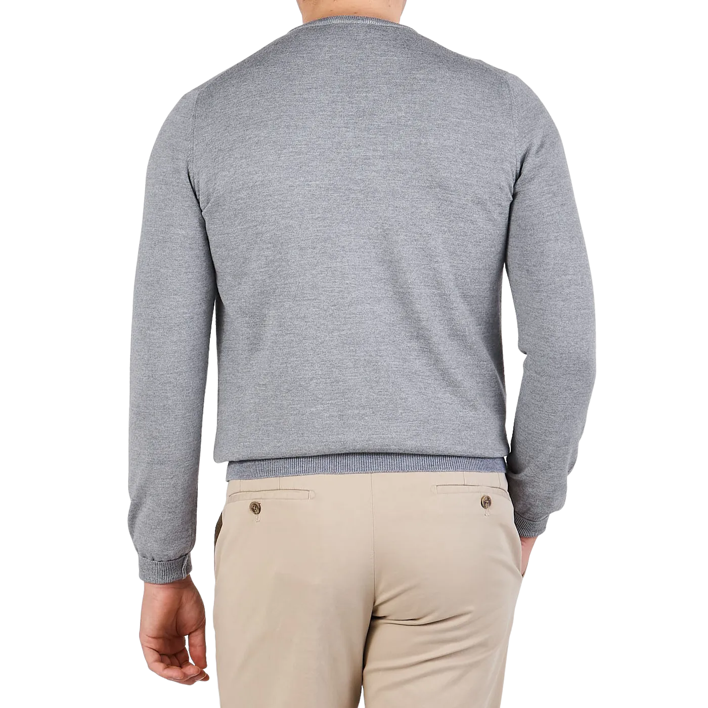 Light Grey Extra Fine Merino Crew Neck