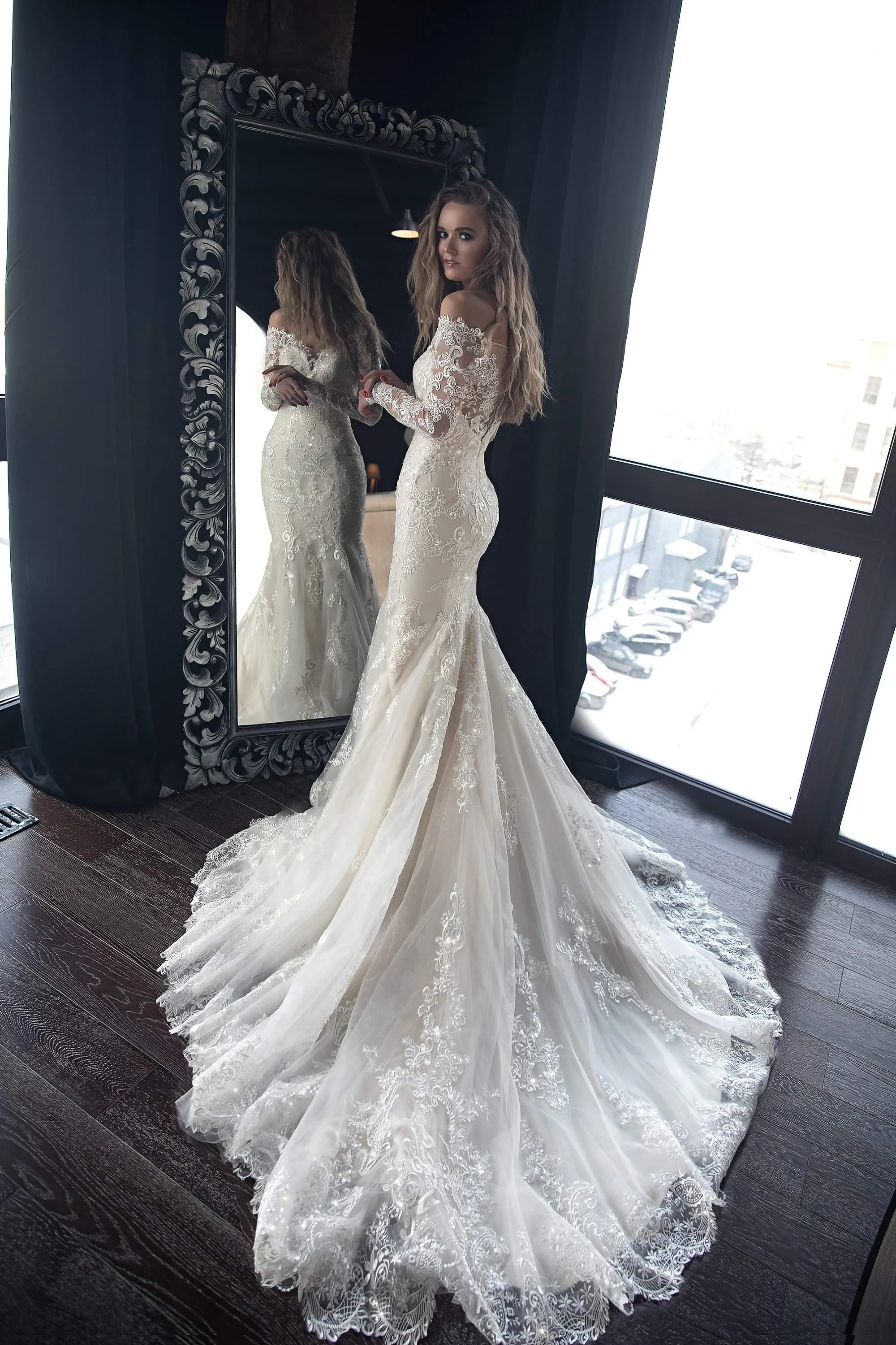 Light ivory Mermaid Wedding Dress OB7962