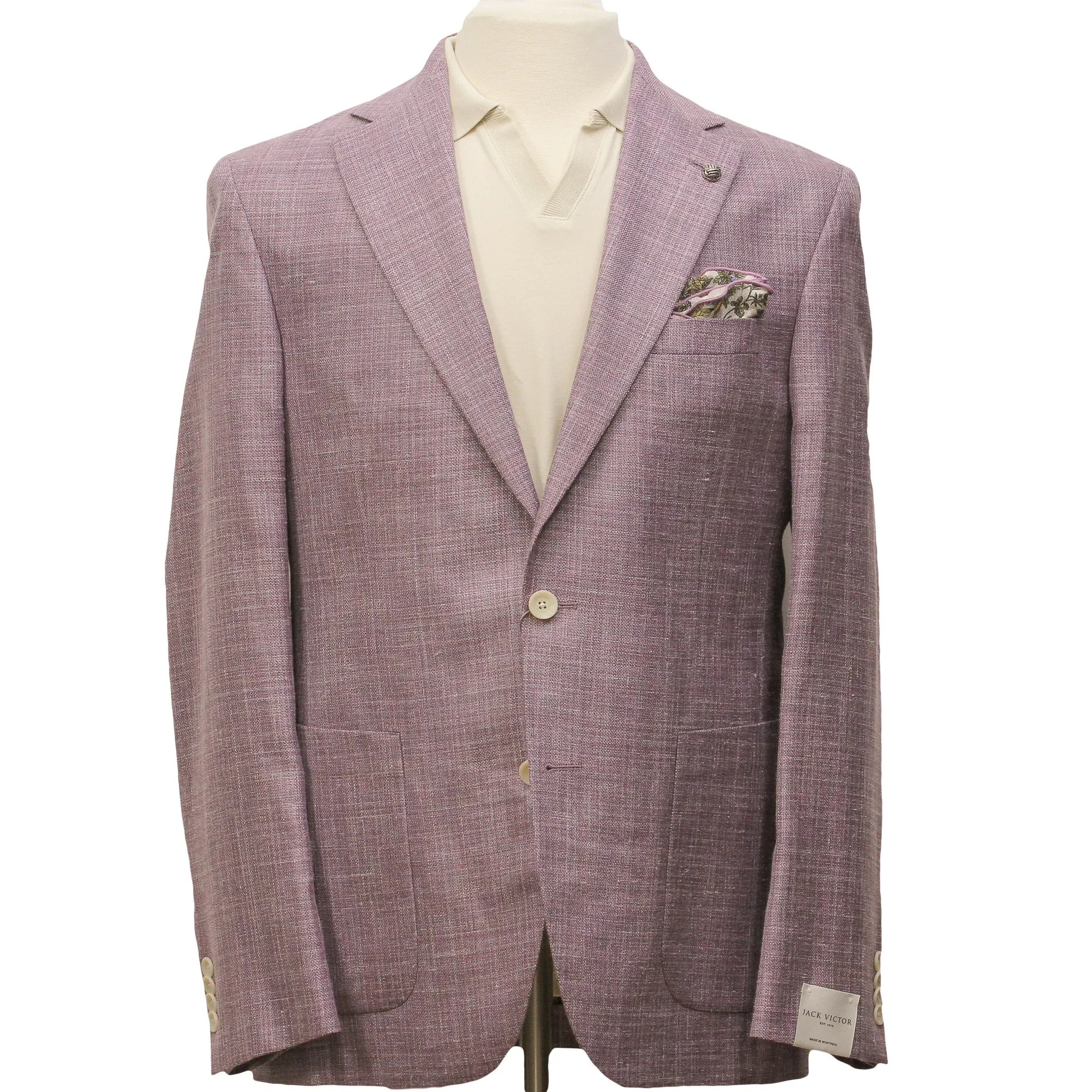 Lilac Loro Piana Wool/Silk/Linen Morton Contemporary Fit Sport Jacket - Jack Victor