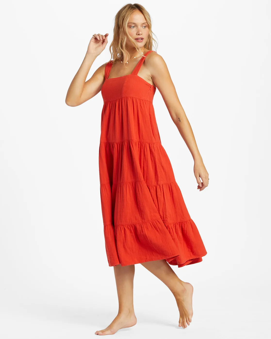 Linda Midi Dress - Red Aloha