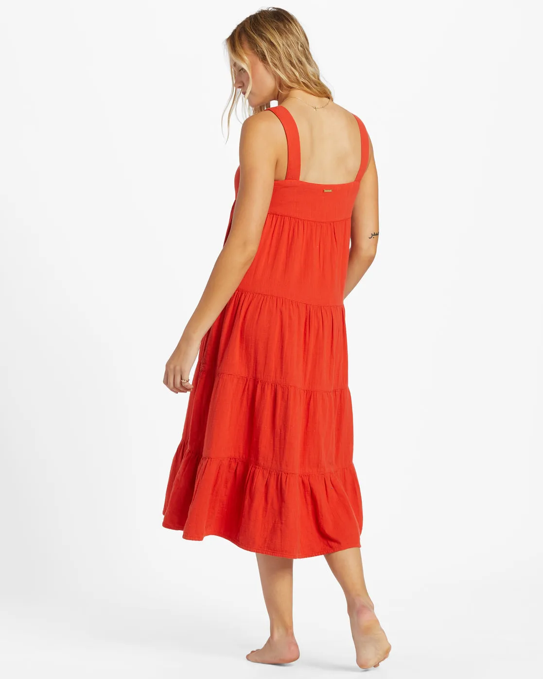 Linda Midi Dress - Red Aloha