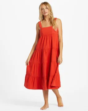 Linda Midi Dress - Red Aloha