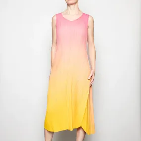 Long Estrella Dress in Hot Pink/Yellow Ombre