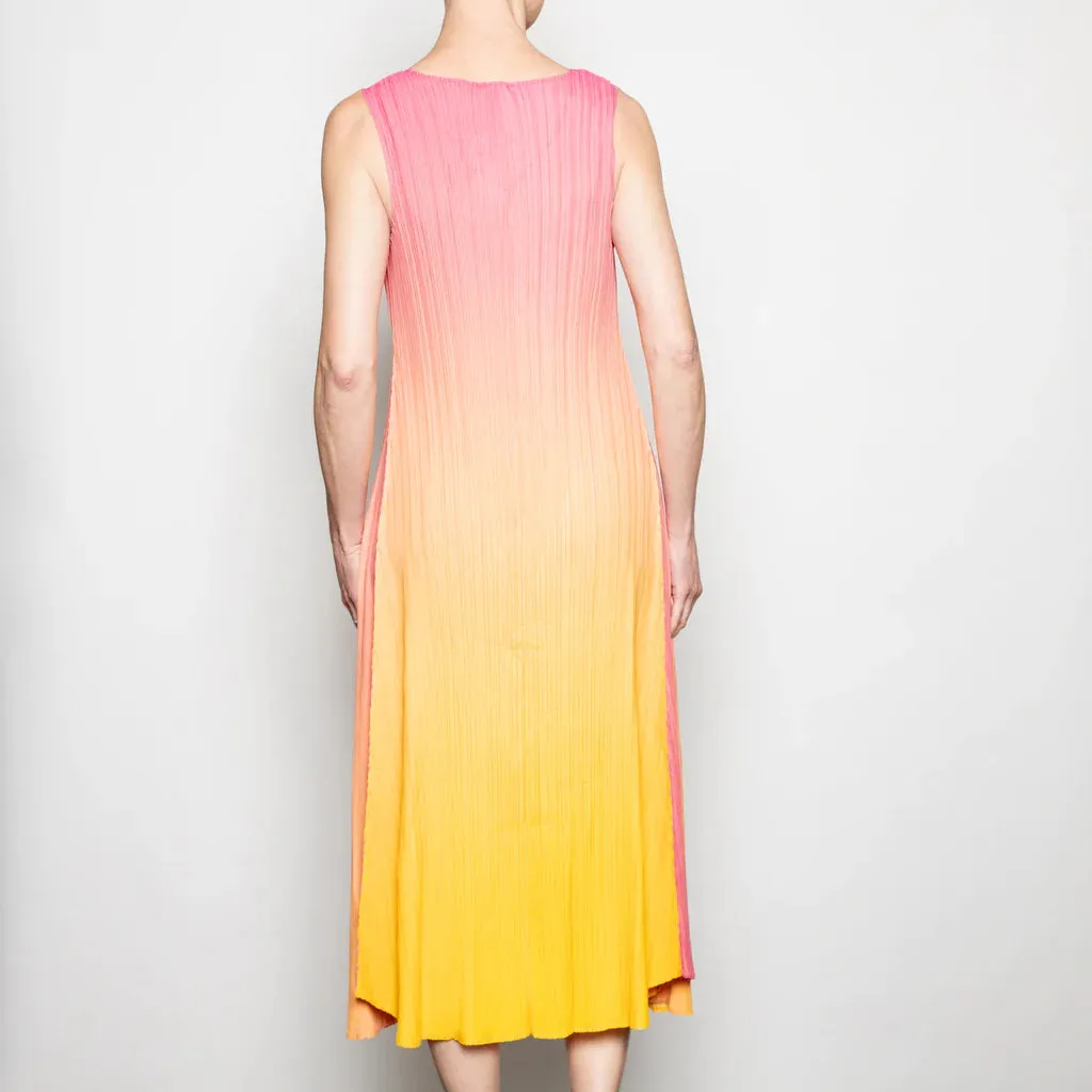 Long Estrella Dress in Hot Pink/Yellow Ombre