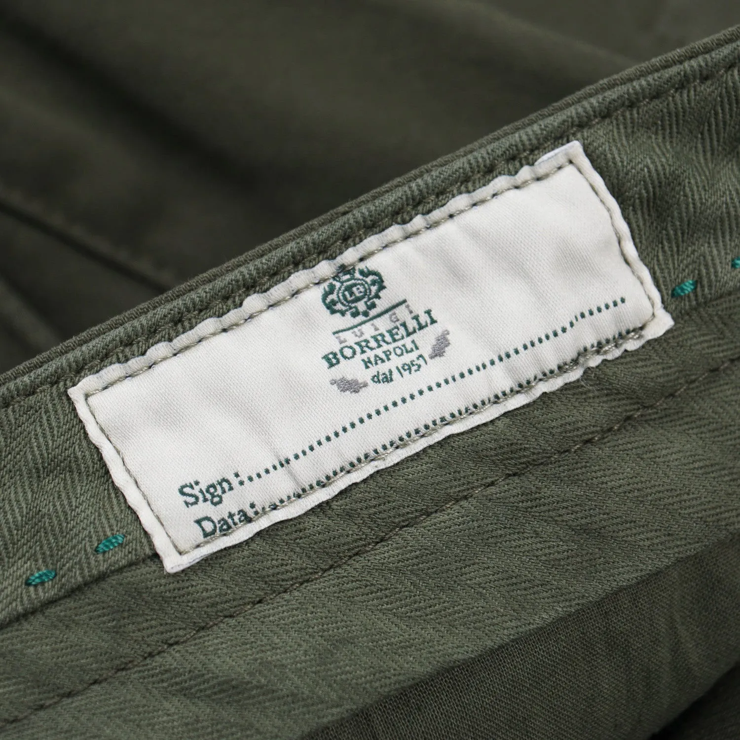 Luigi Borrelli Twill Cotton Pants with Cargo Pockets