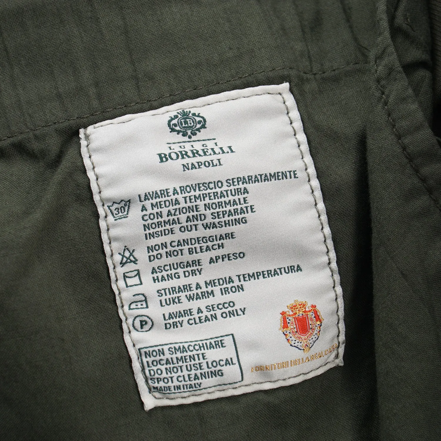 Luigi Borrelli Twill Cotton Pants with Cargo Pockets