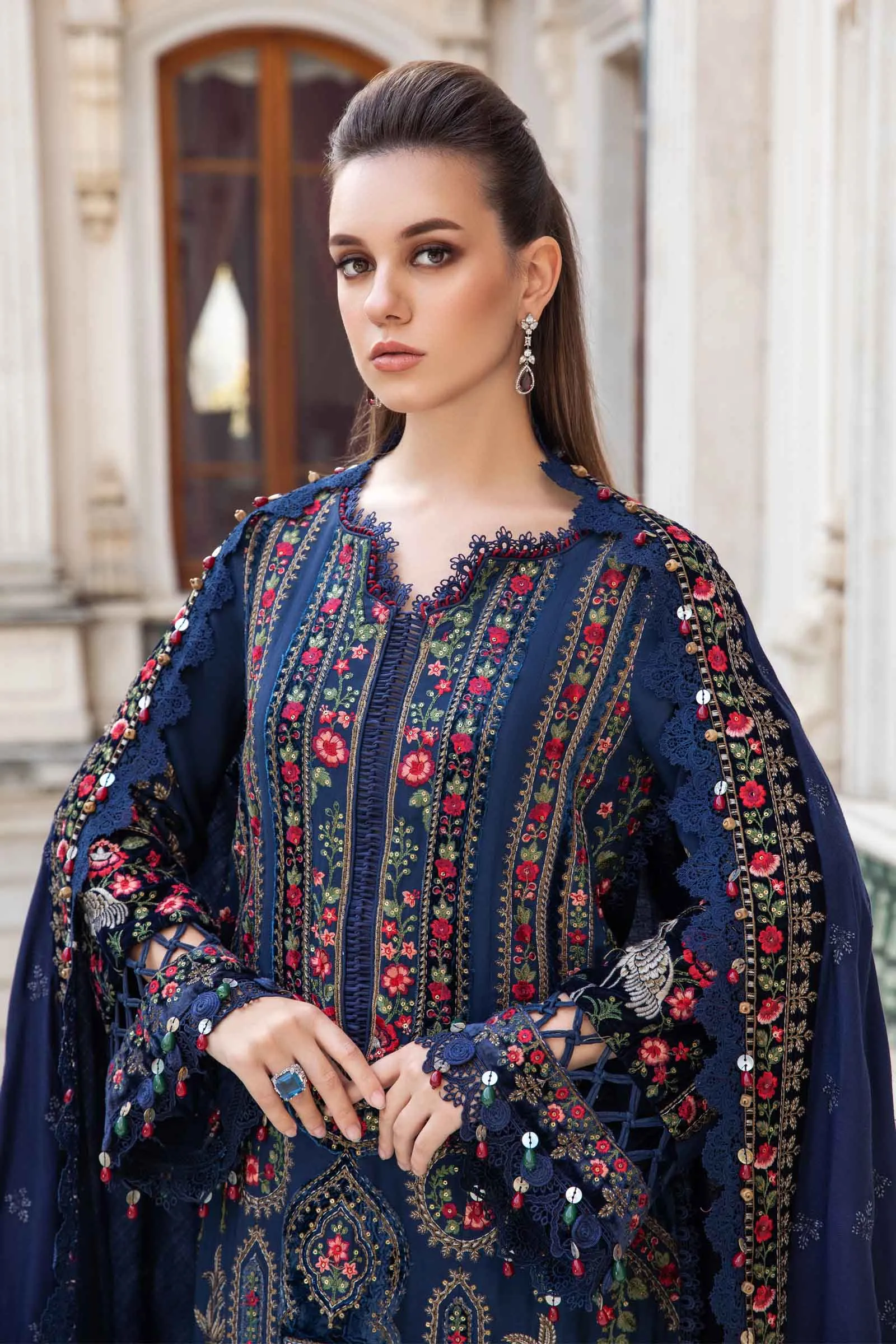 MARIA.B Linen Winter Collection – Navy Blue DL-1109