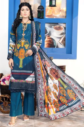 Mashaal by Riaz Arts Unstitched 3 Piece Digital Emb Khaddar Collection'2022-MD-07