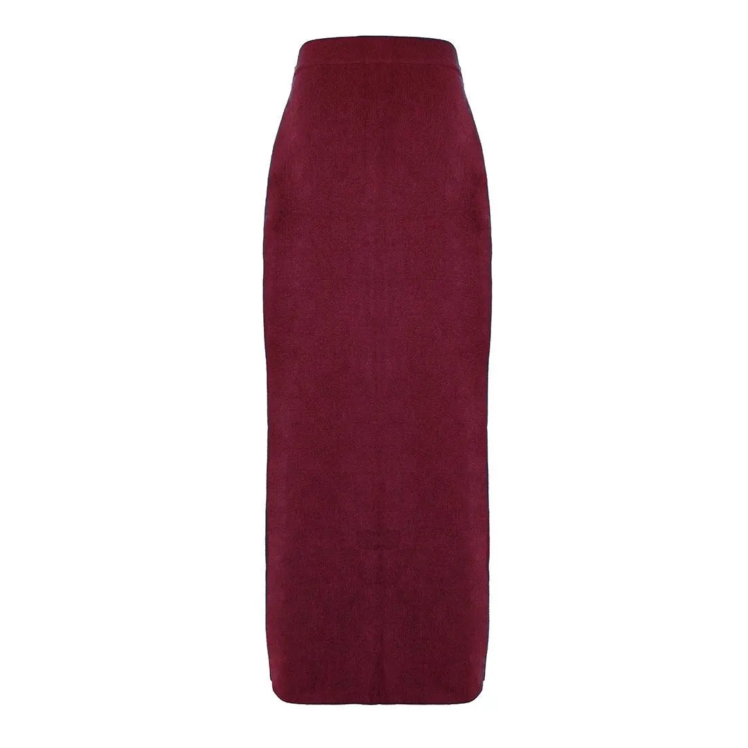 MASON'S DAUGHTER Stella Skirt, Oxblood Knit