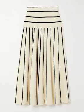 Matchmaker striped knitted midi skirt