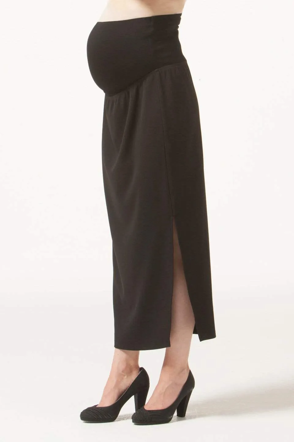 Maternity Skirt Elle Side Split Black