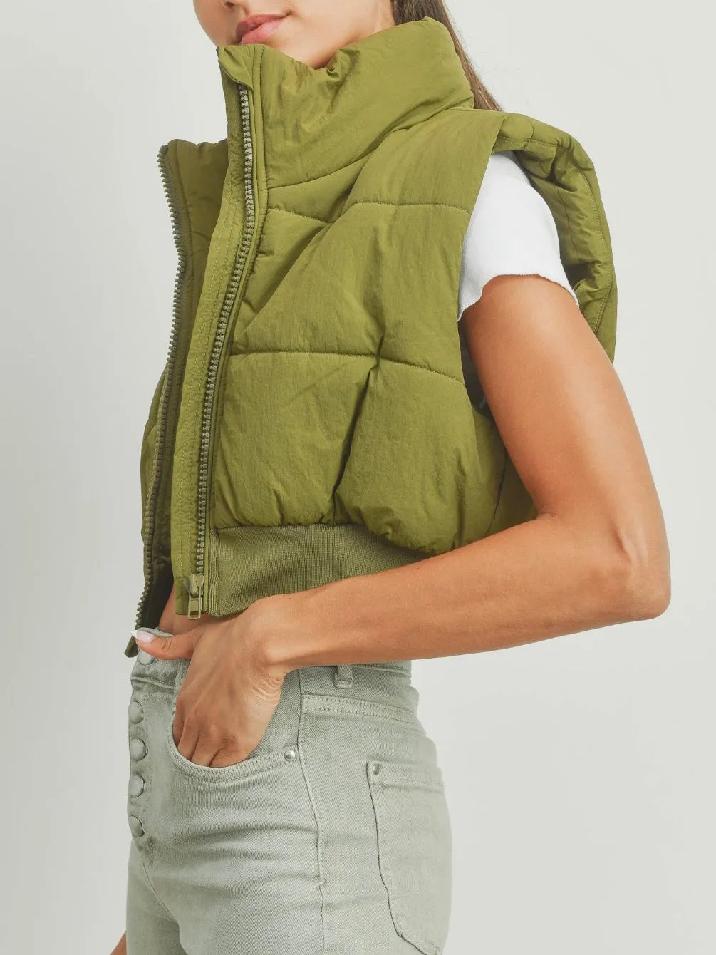 Melanie Crop Puffer Vest