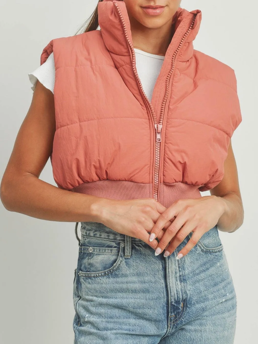 Melanie Crop Puffer Vest