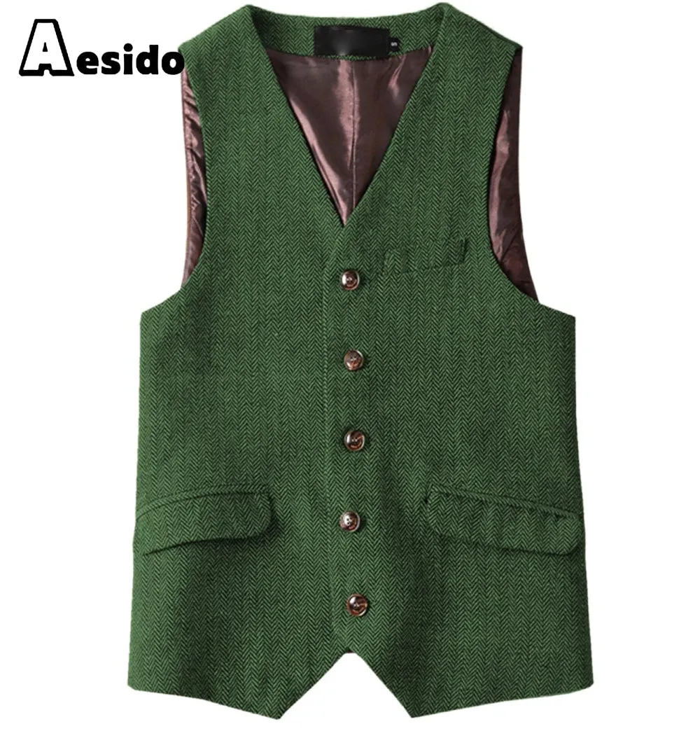 Men Single Breast V Neck Waistcoat