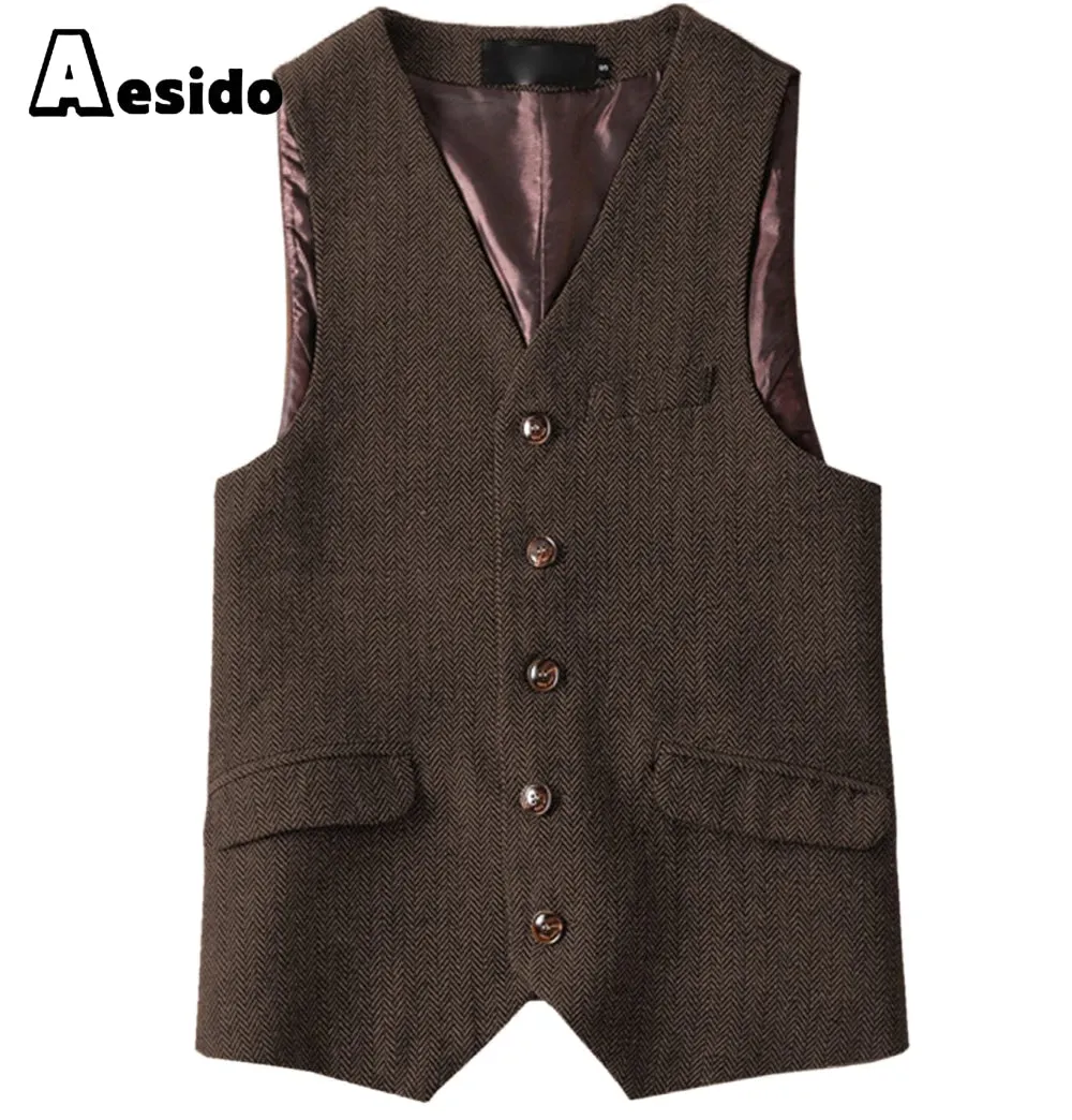 Men Single Breast V Neck Waistcoat