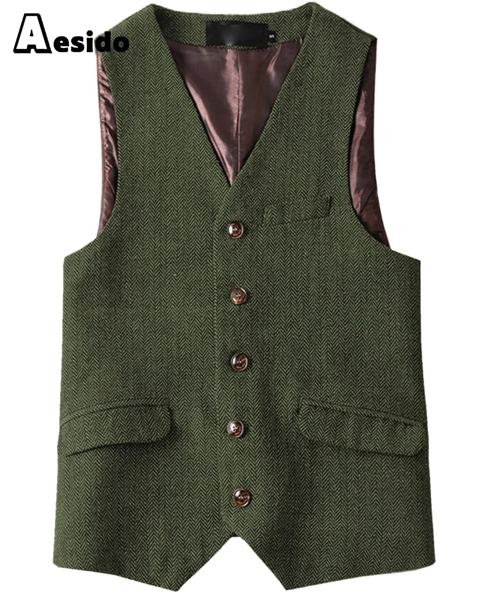 Men Single Breast V Neck Waistcoat