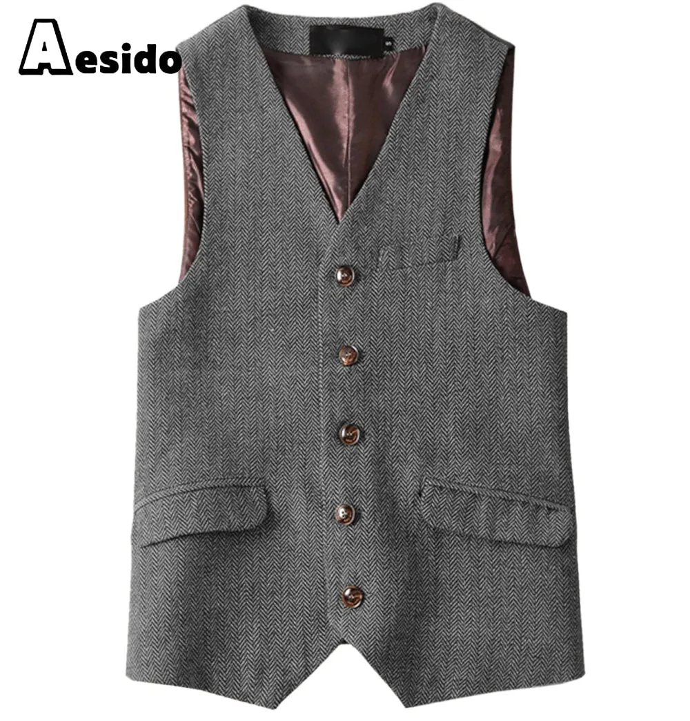 Men Single Breast V Neck Waistcoat