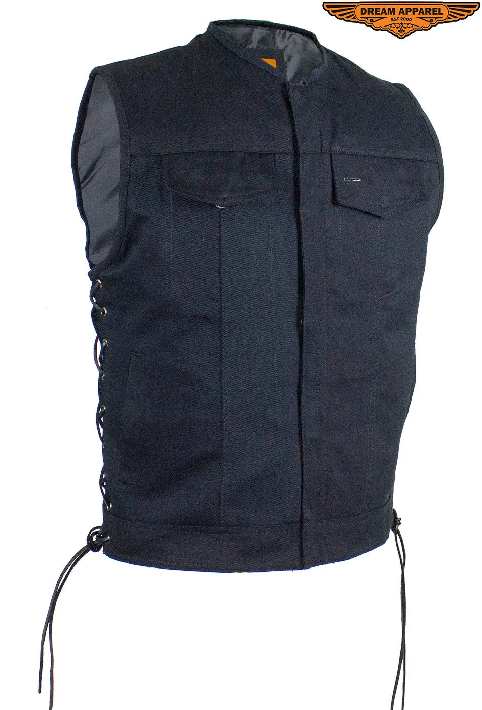 Men's Black Denim Club Vest