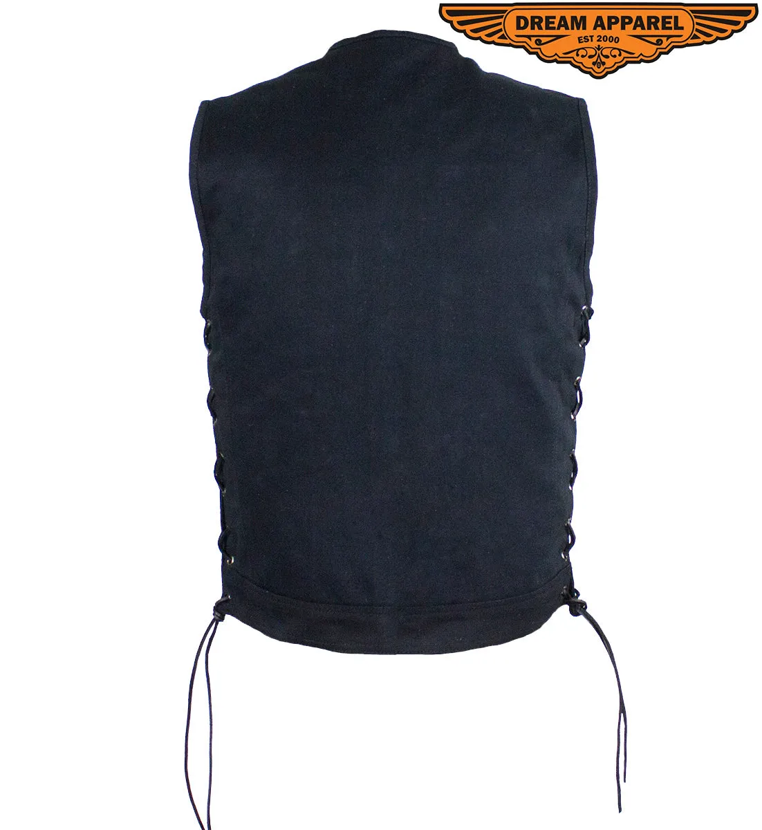 Men's Black Denim Club Vest