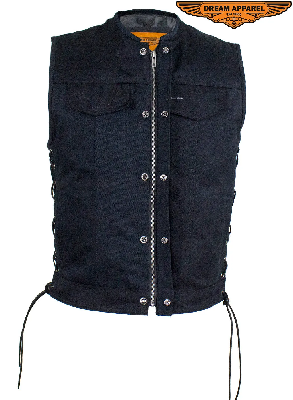 Men's Black Denim Club Vest