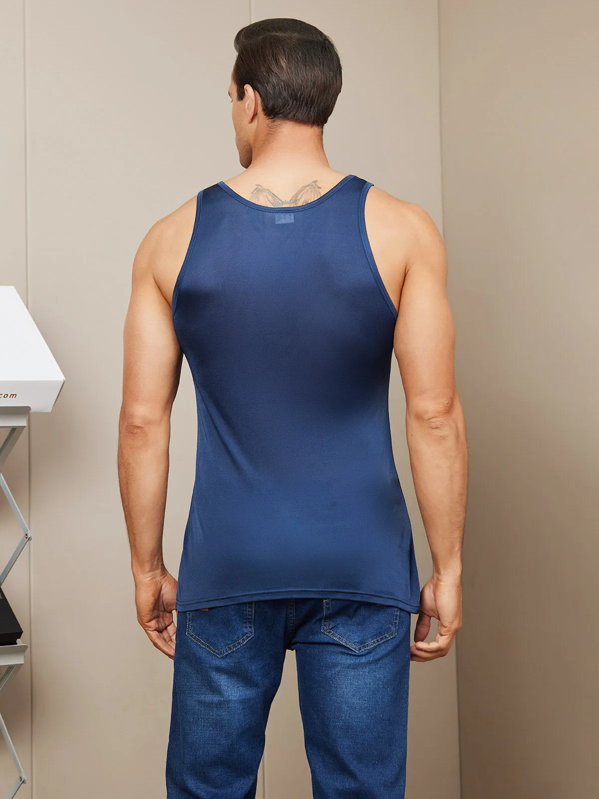 Mens Comfortable Silk Knitted Vest