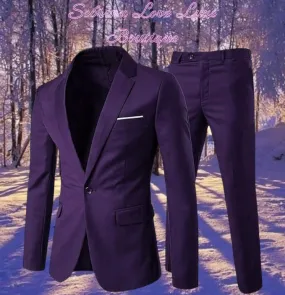 Men's Purple 2 Piece Jacket & Pants Suit