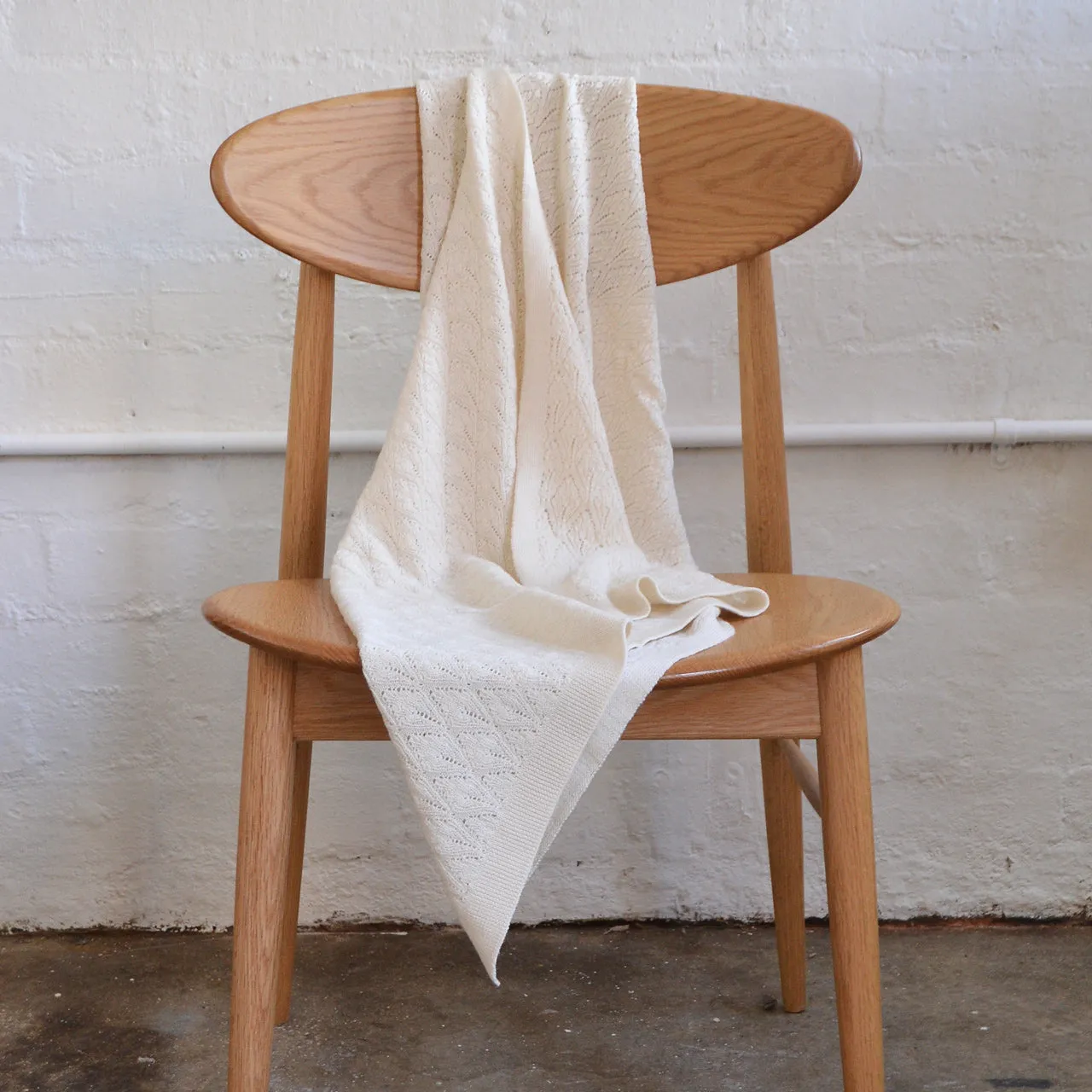 Merino Wool Pointelle Baby Blanket - Ecru (80x100cm) *Last One!