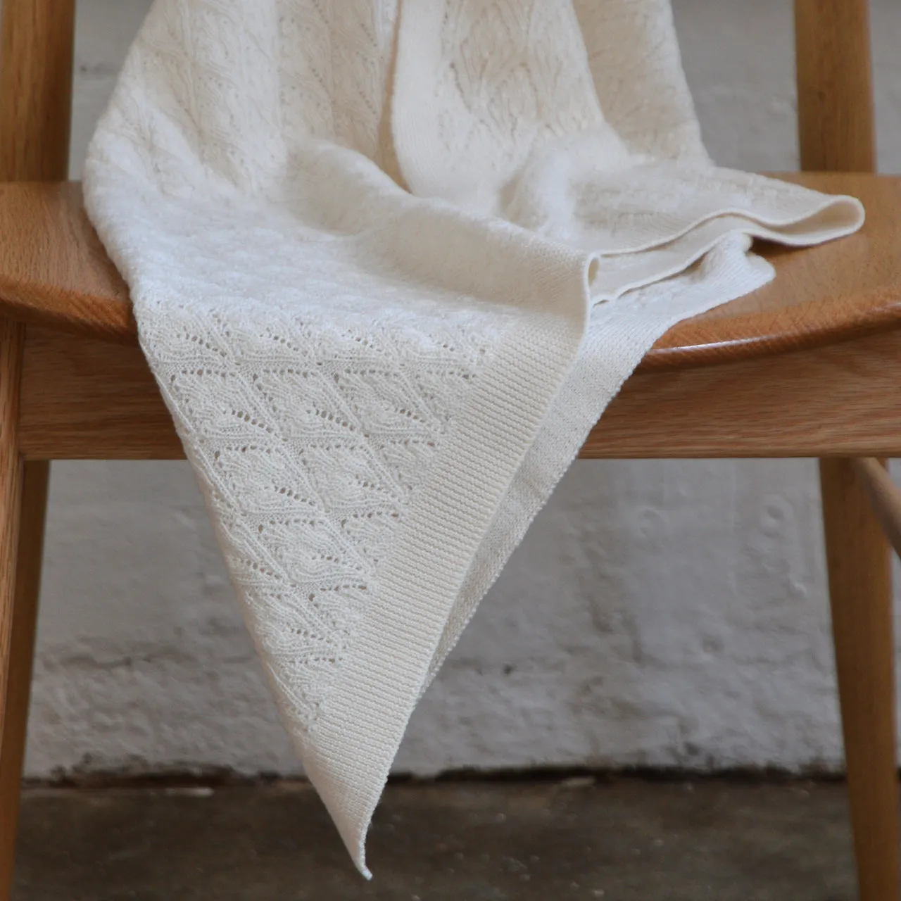 Merino Wool Pointelle Baby Blanket - Ecru (80x100cm) *Last One!