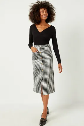 Metallic Button Up Mid-Length Skirt 5234