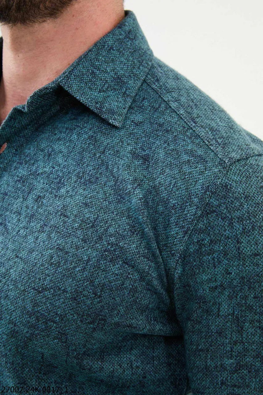 Mint Green Textured Men's Shirt.