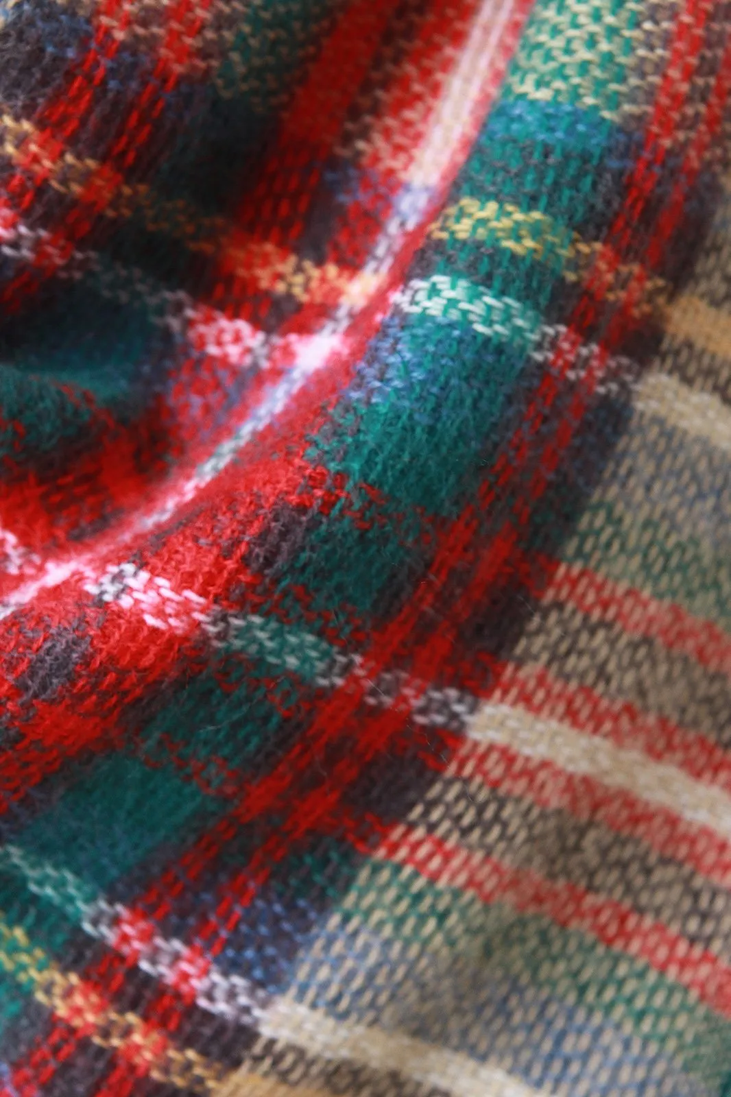 Multi Colored Plaid Blanket Scarf