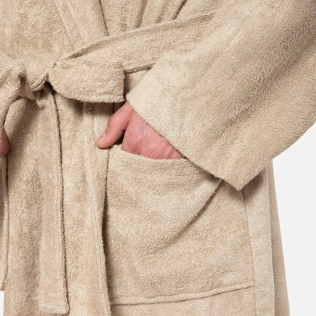 Mush 100% Bamboo Bathrobe for Men/Women (Unisex) S/M,(Pack of 1) (M, Royal Beige)