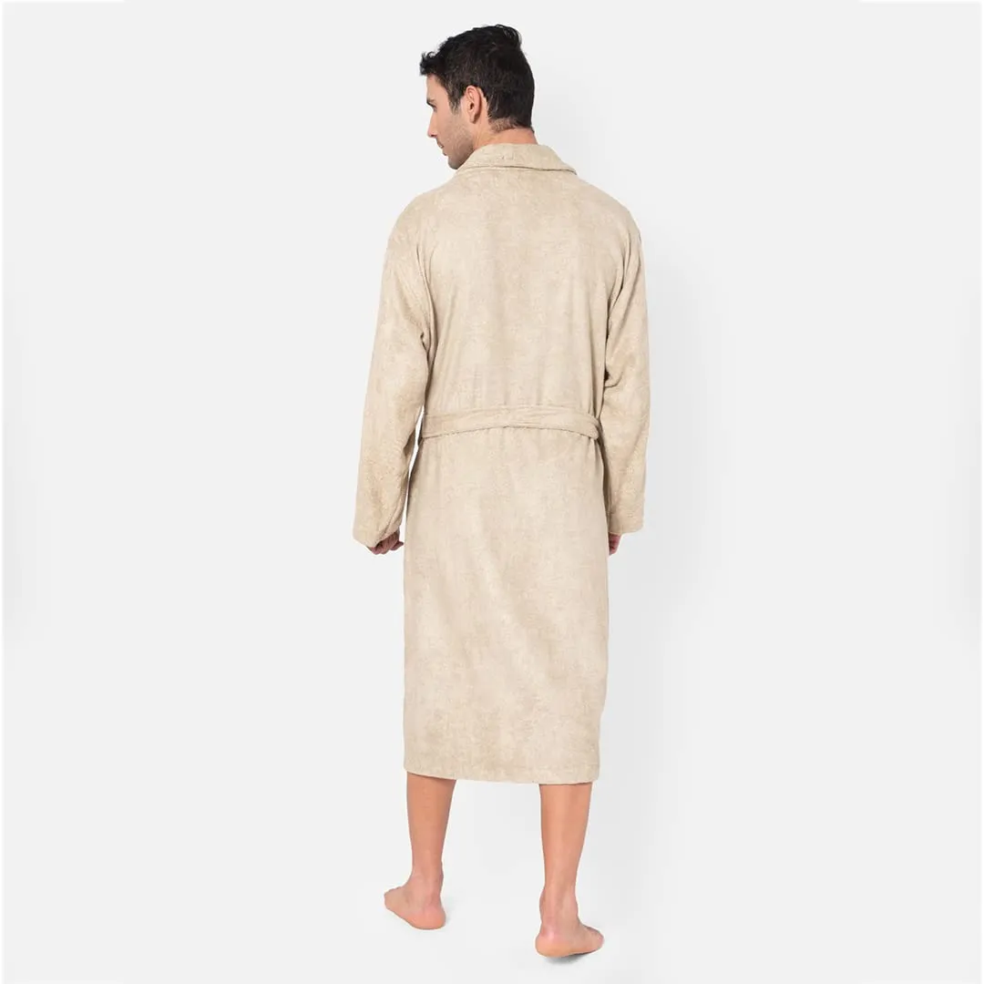 Mush 100% Bamboo Bathrobe for Men/Women (Unisex) S/M,(Pack of 1) (M, Royal Beige)