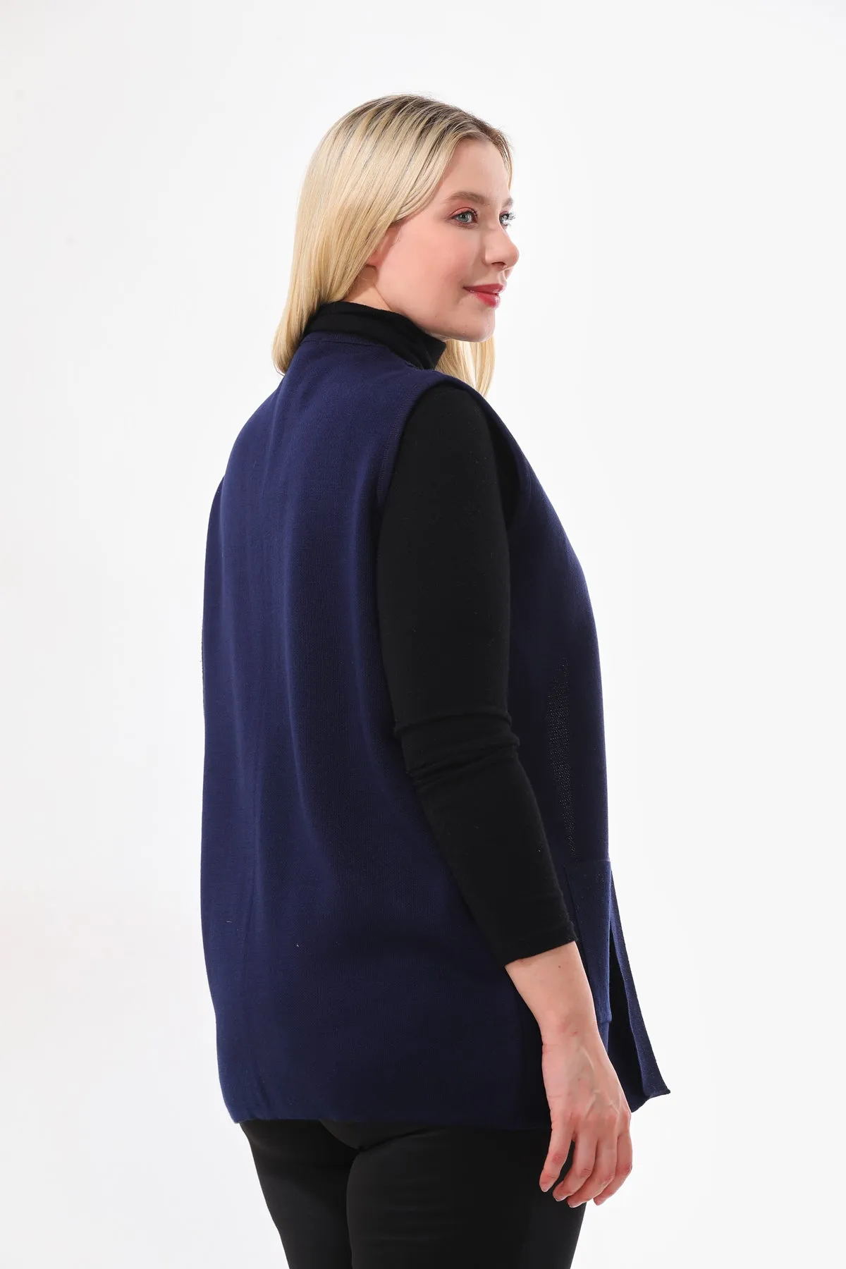 N&A Moms Knitted Vest Navy Blue