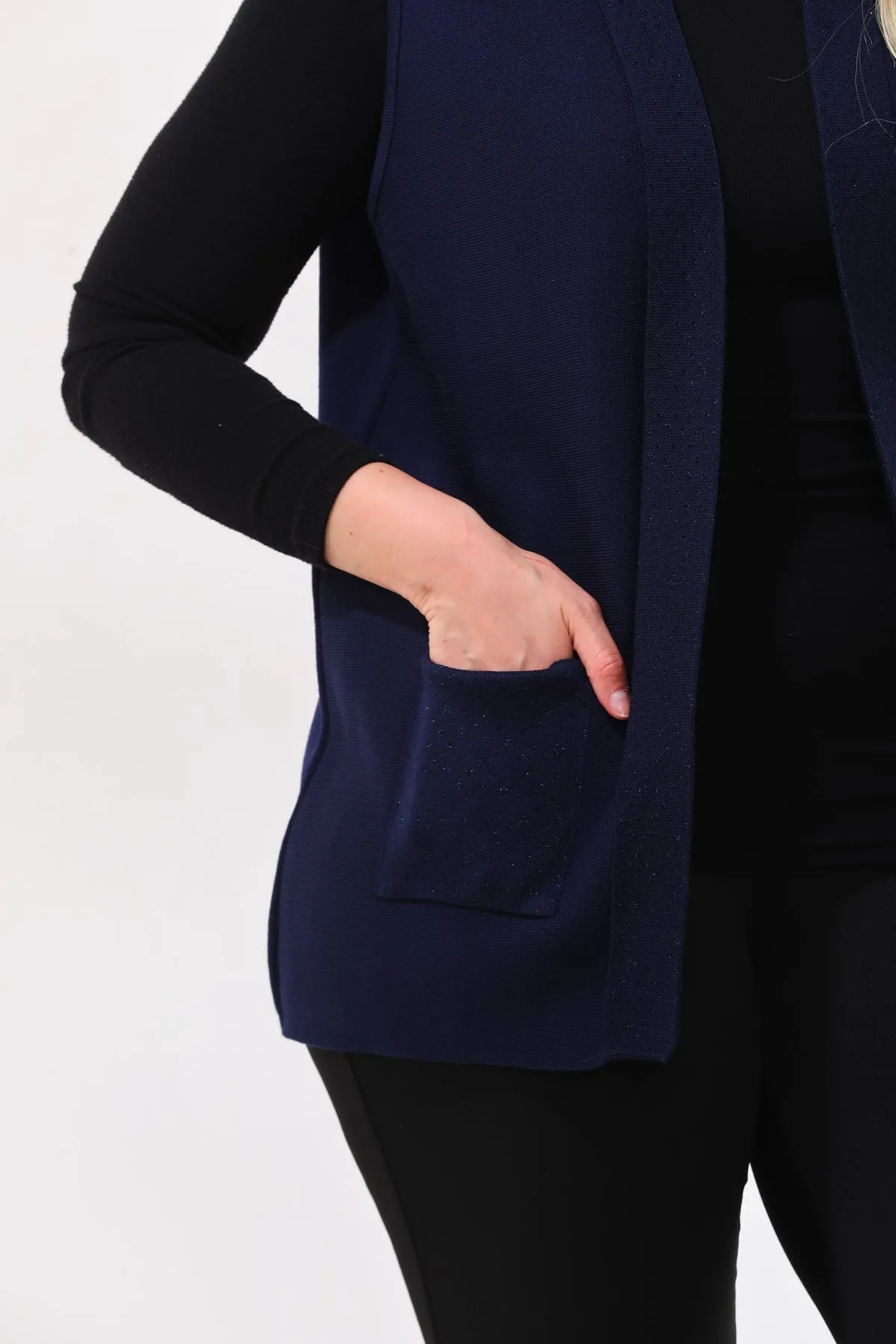 N&A Moms Knitted Vest Navy Blue