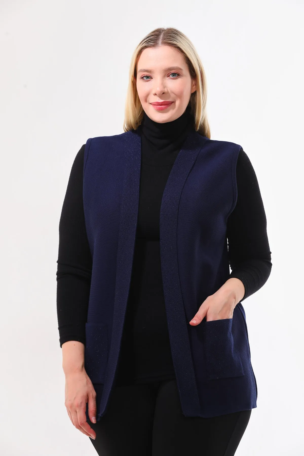 N&A Moms Knitted Vest Navy Blue