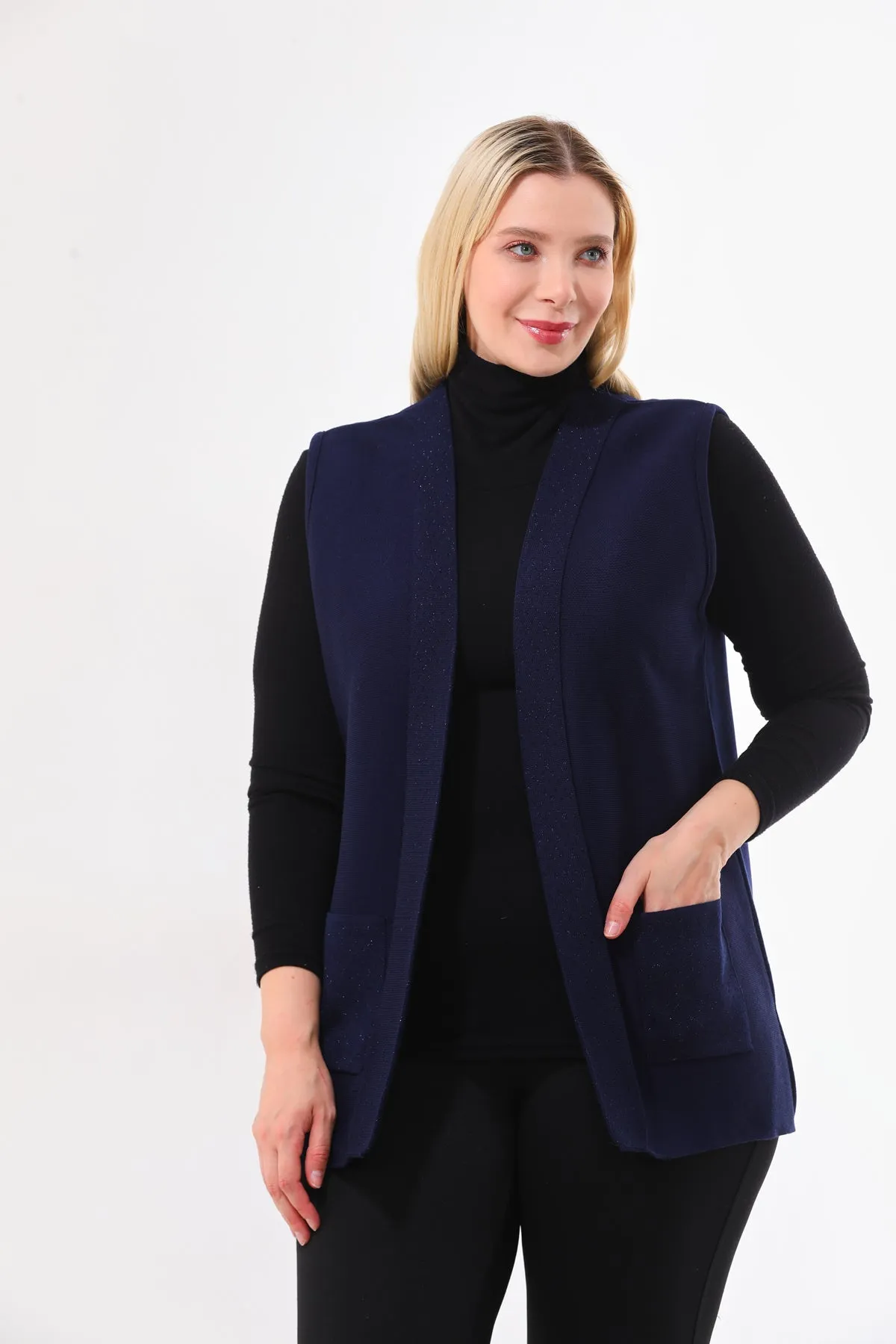 N&A Moms Knitted Vest Navy Blue