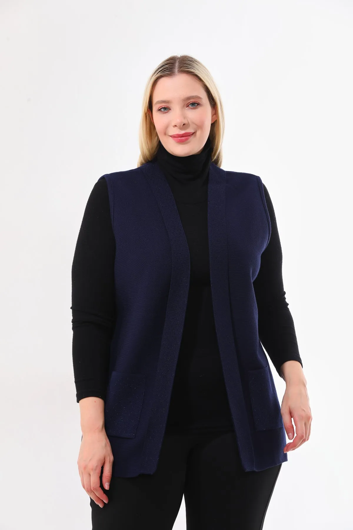 N&A Moms Knitted Vest Navy Blue