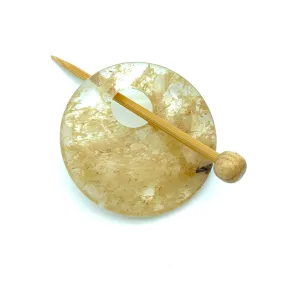 Natural Stone Shawl Pin ~ Cherry Quartz