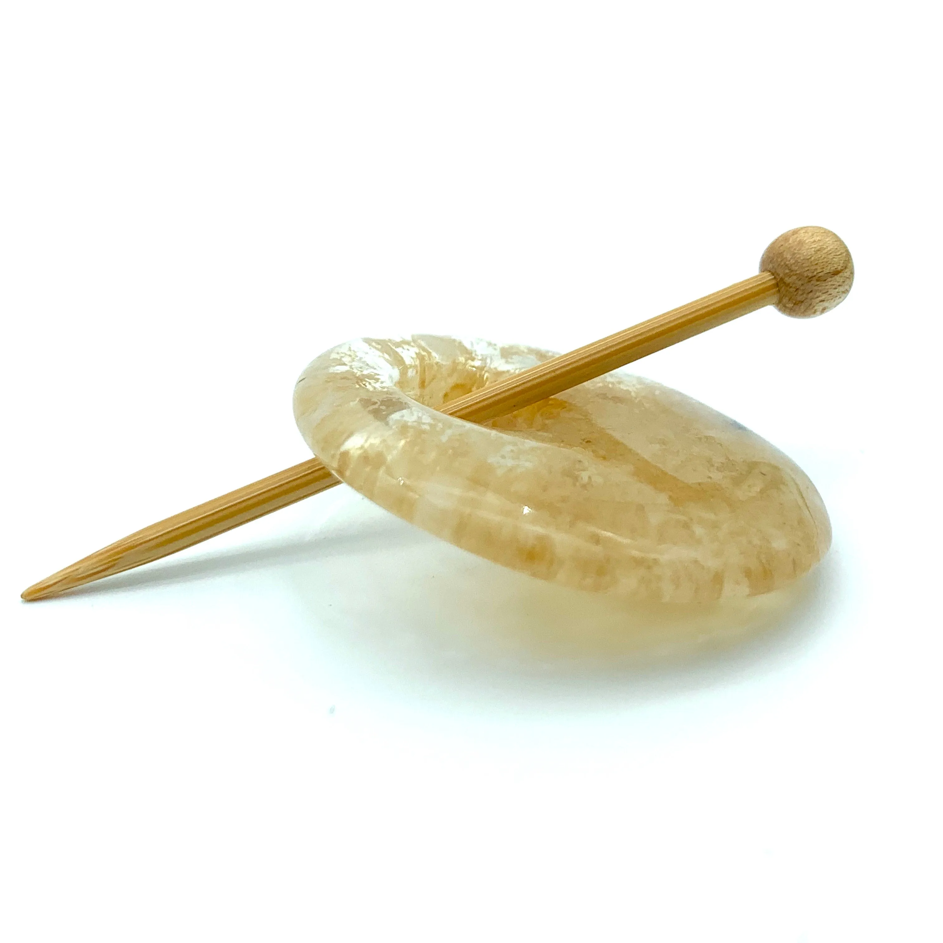 Natural Stone Shawl Pin ~ Cherry Quartz