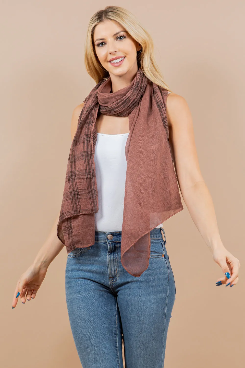 OA-4291 plaid scarf