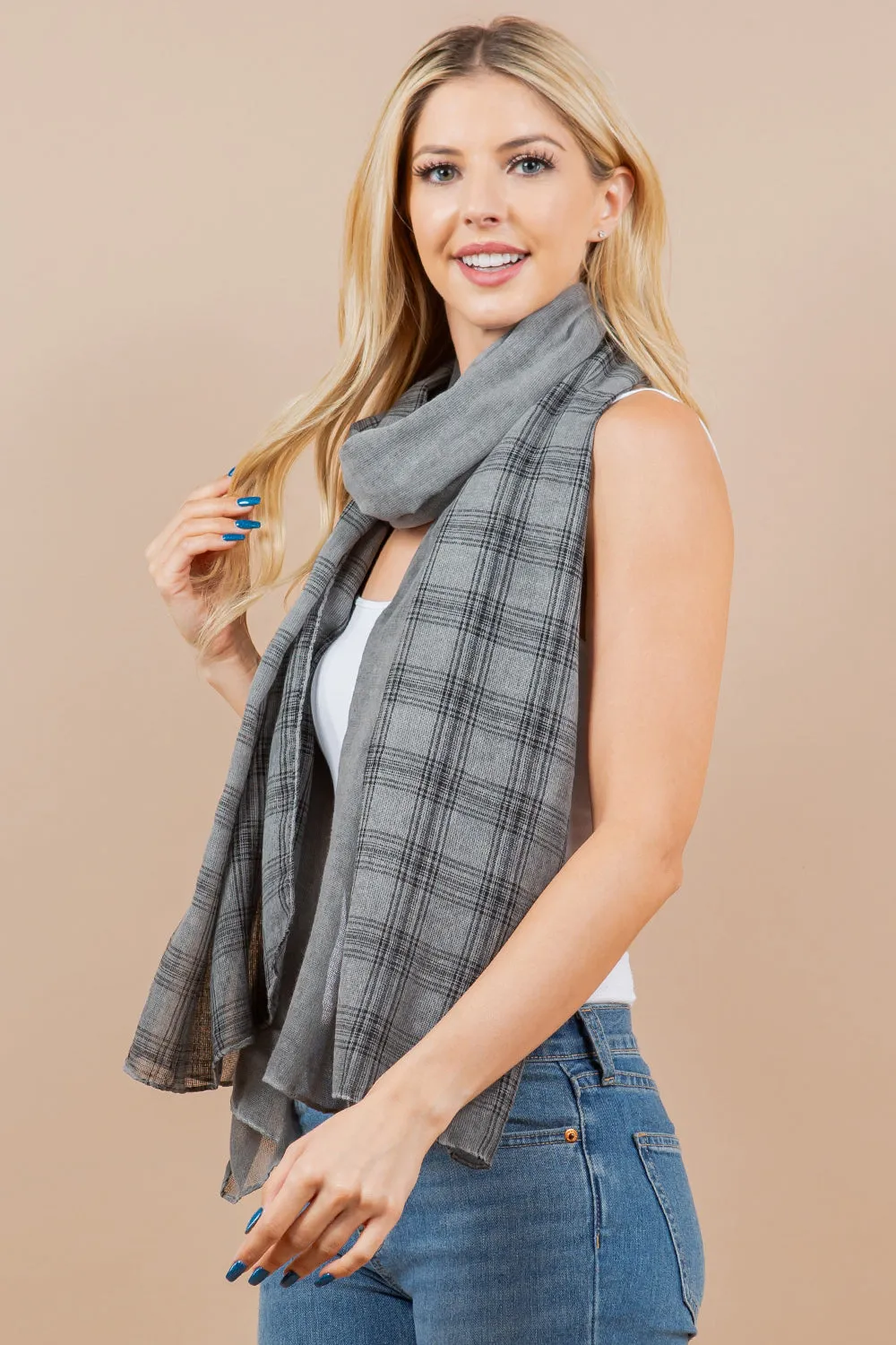 OA-4291 plaid scarf