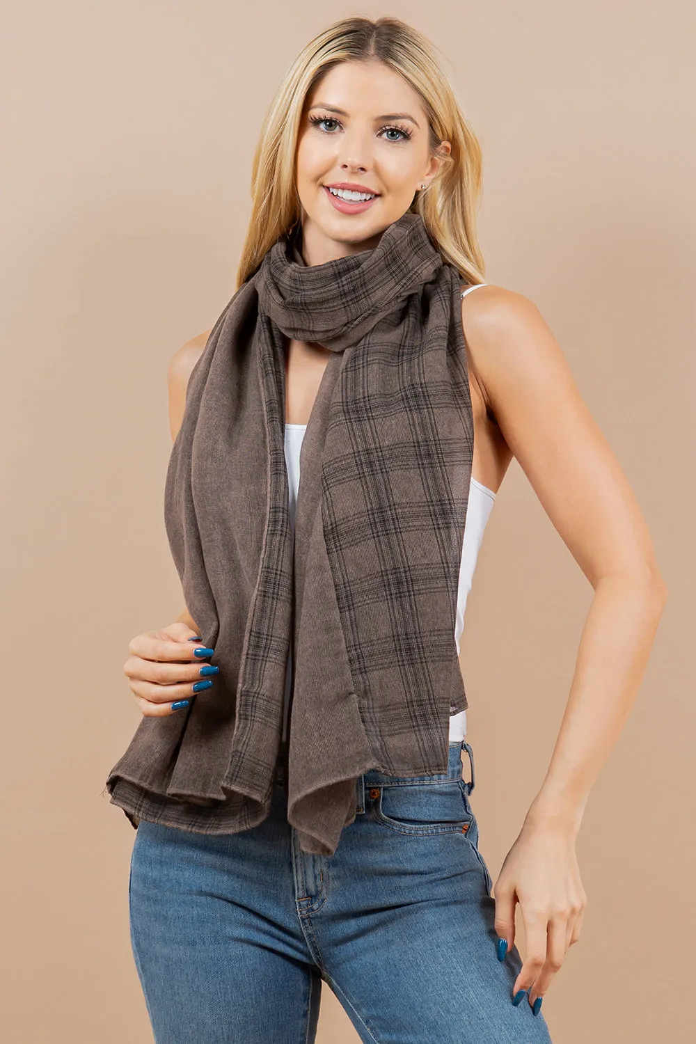 OA-4291 plaid scarf