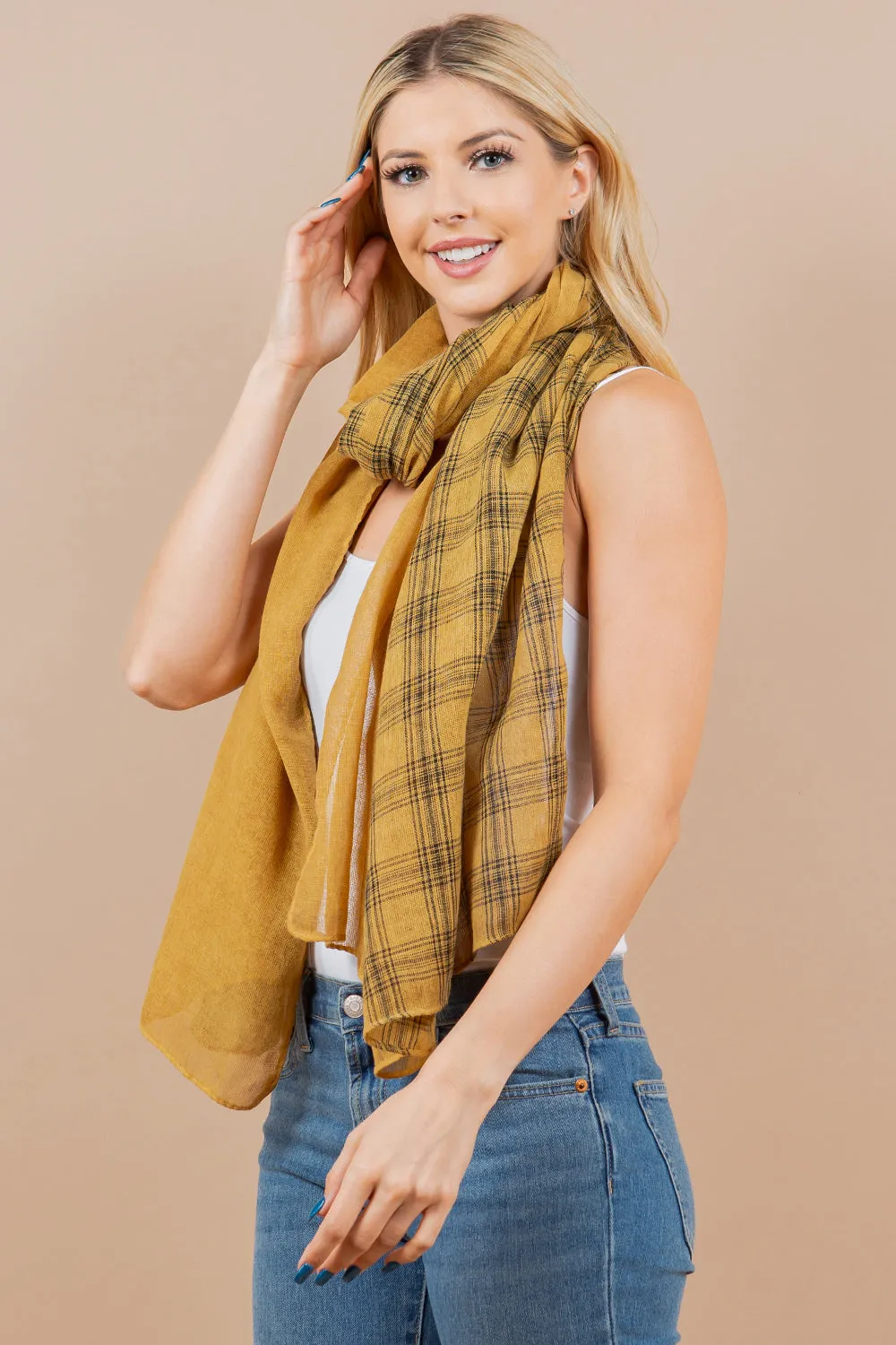 OA-4291 plaid scarf