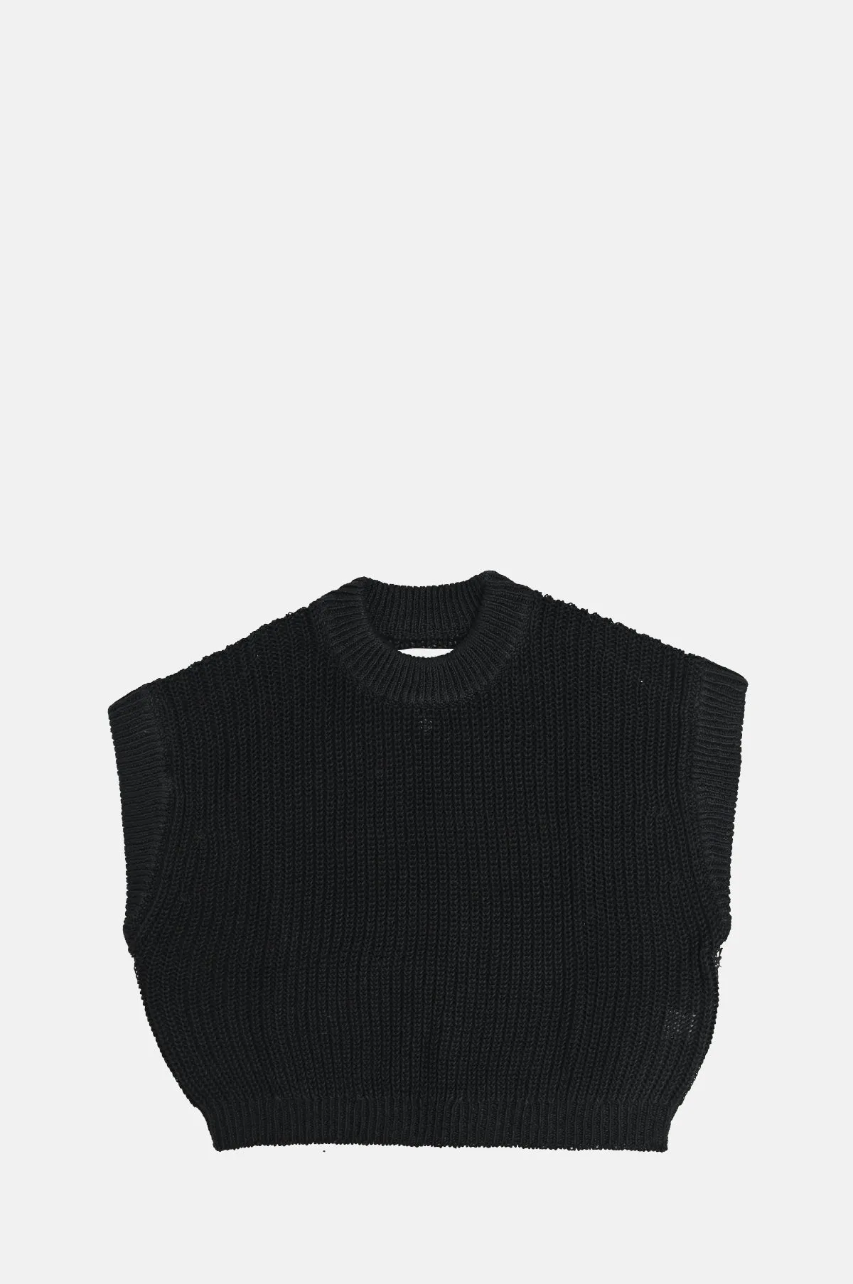 Olivia Linen Vest Black