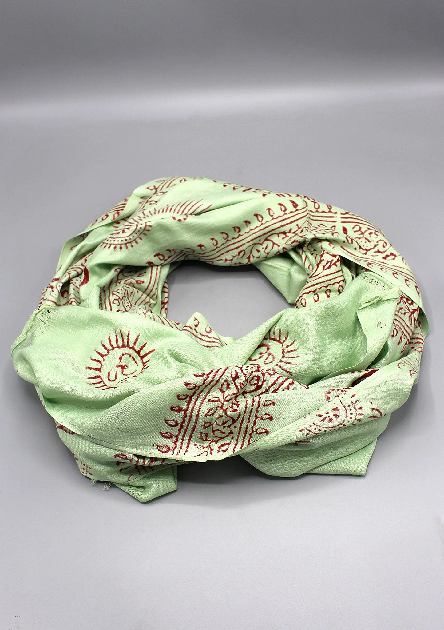 Om Yoga Meditation Light Green Color Prayer Shawl,